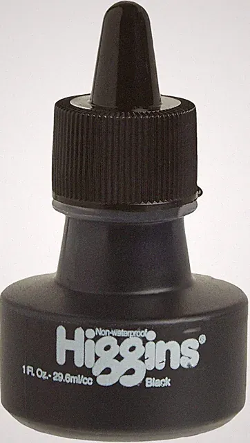 Pigmented Drawing Ink, Black, 1 Ounce Bottle (44021)